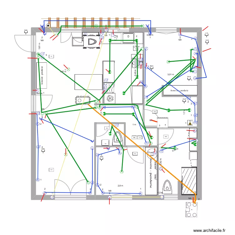 Compère Guilleri 2026 04 05 02 Electricité. Plan de 2 et 83 m² Compère Guilleri 2026 04 05 02 Electricité. Plan de 2 et 83 m²