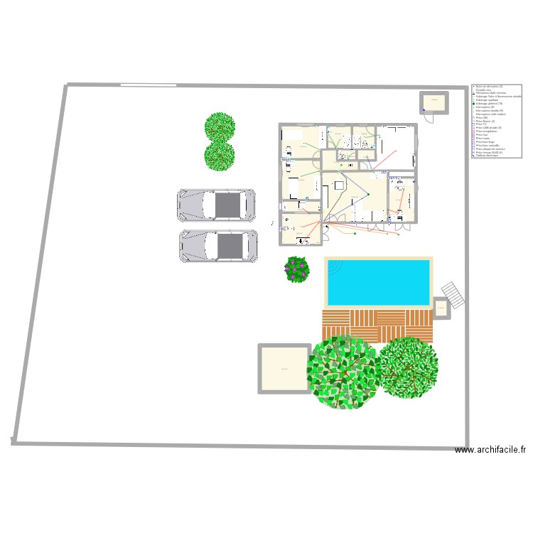 Camadin. Plan de 14 pièces et 108 m2
