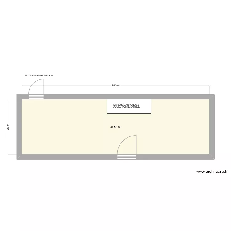 CORONES. Plan de 1 Pièce et 29 m²