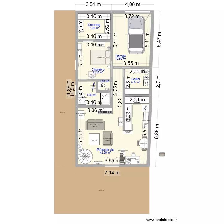 Loft Aixe. Plan de 7 et 93 m² Loft Aixe. Plan de 7 et 93 m²