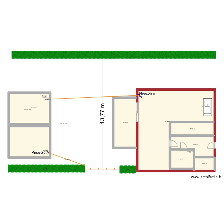 garages électricité. Plan de 8 pièces et 141 m2