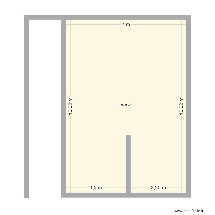 Soamav2. Plan de 1 pièce et 69 m2