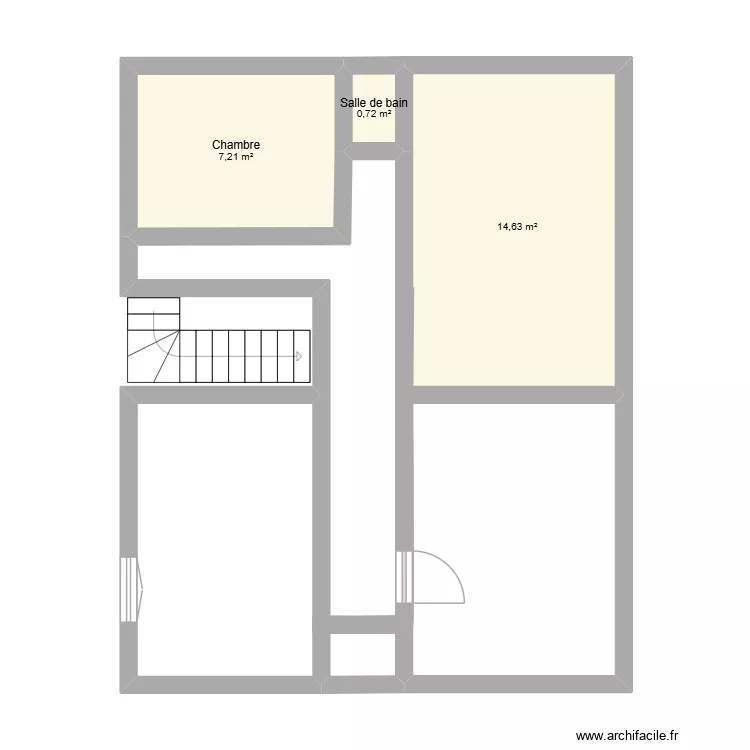 MAISON JULLY LES BUXY  1ER ETAGE. Plan de 3  et 23 m²