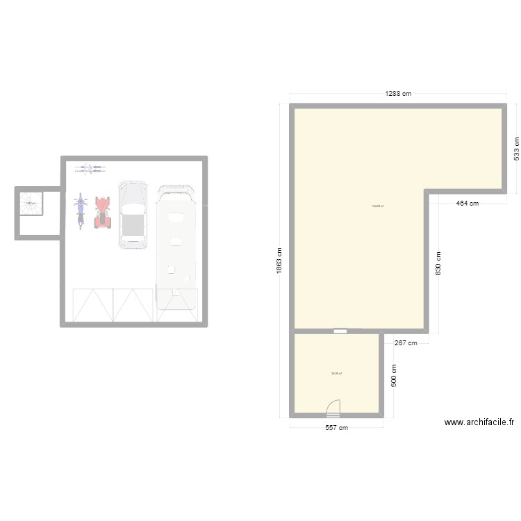 Plan Victor. Plan de 3 pièces et 150 m2