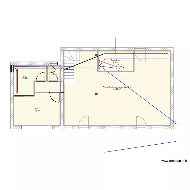 Maison Ferrière Plan réseaux. Plan de 7 et 148 m² Maison Ferrière Plan réseaux. Plan de 7 et 148 m²