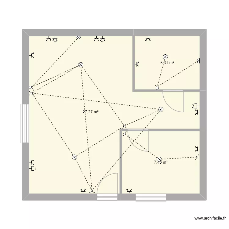 Appartement F2 3 pi&egrave;ce. Plan de 3  et 40 m²