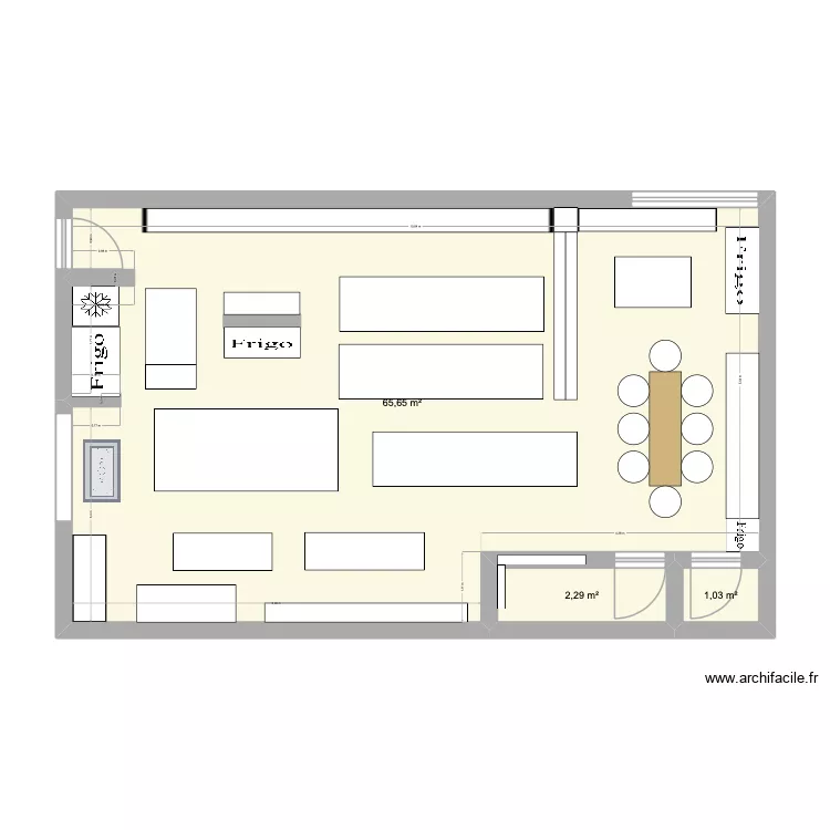 saveurs du vrac. Plan de 3  et 69 m²