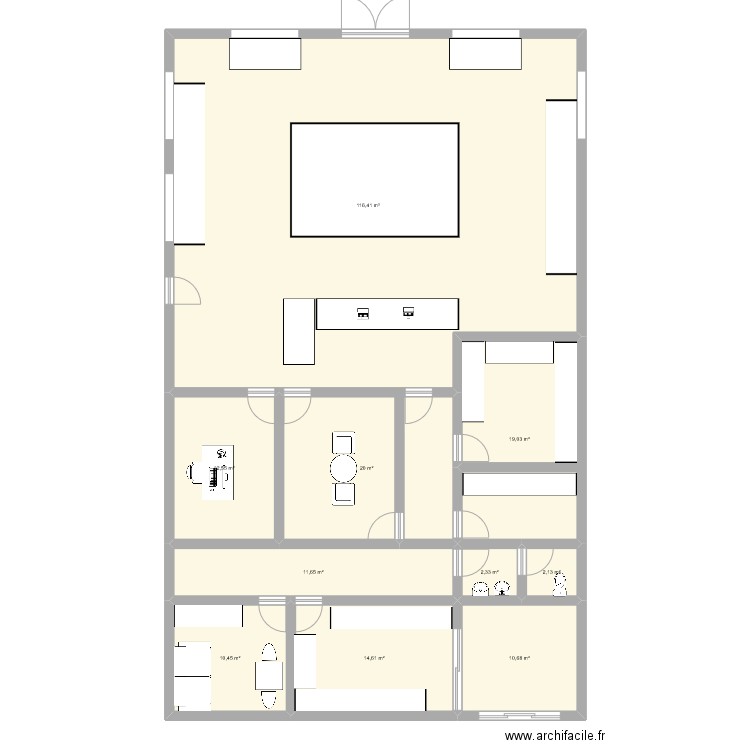 Whitestone Jewelers. Plan de 10 pièces et 220 m2