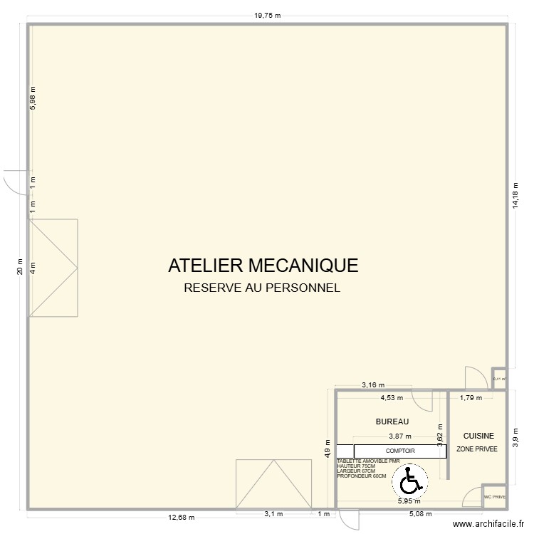AG AUTOMOBILE. Plan de 4 pièces et 387 m2