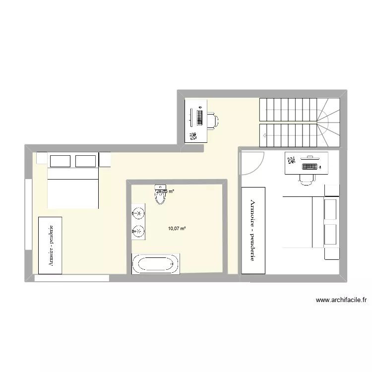 Surélévation. Plan de 2 et 51 m² Surélévation. Plan de 2 et 51 m²