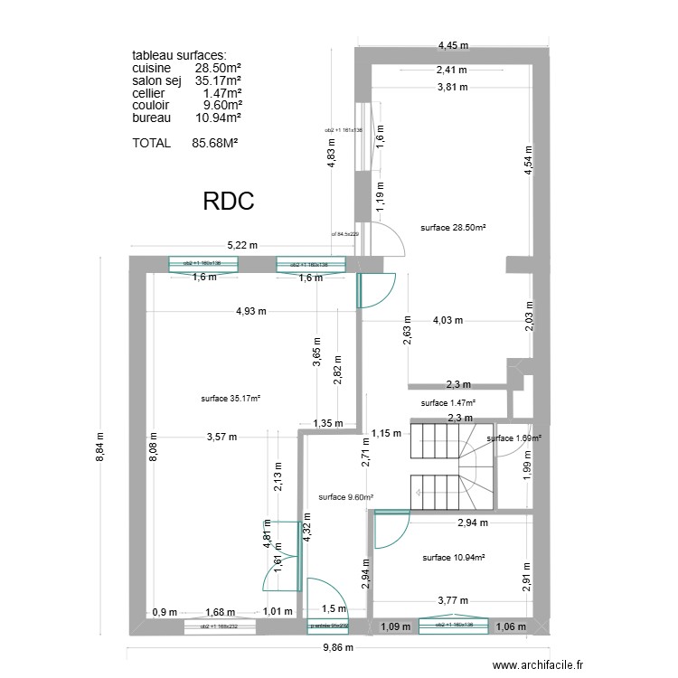 BOULANGER Marlène RDC. Plan de 0 pièce et 0 m2