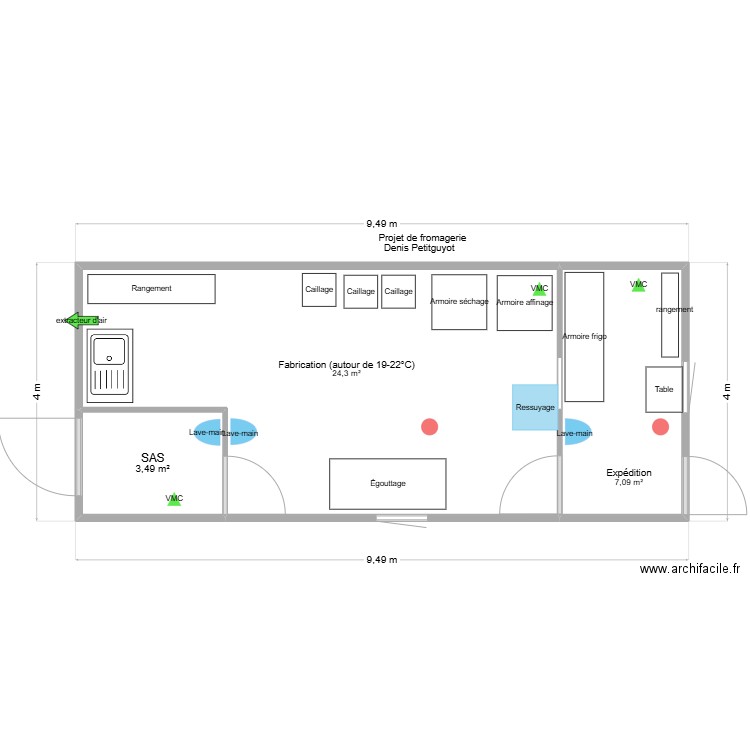 Denis Petitguyot. Plan de 3 pièces et 35 m2