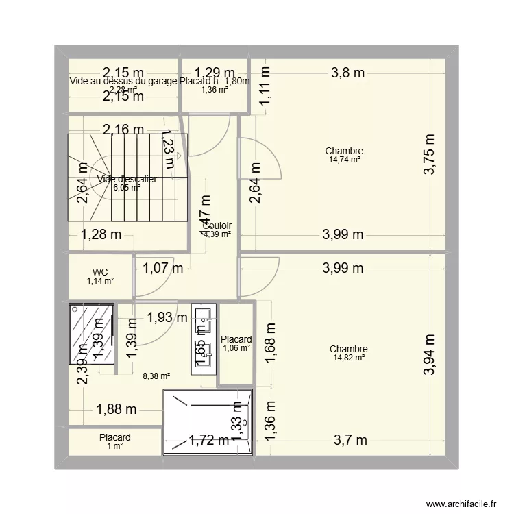Maison étage. Plan de Maison étage. Plan de