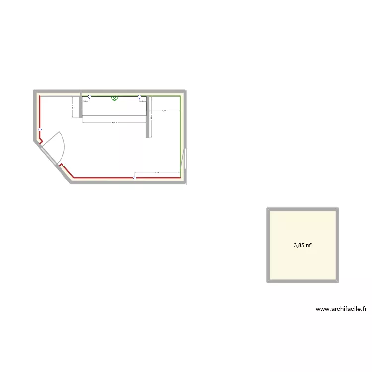 Fuster. Plan de 4  et 14 m²