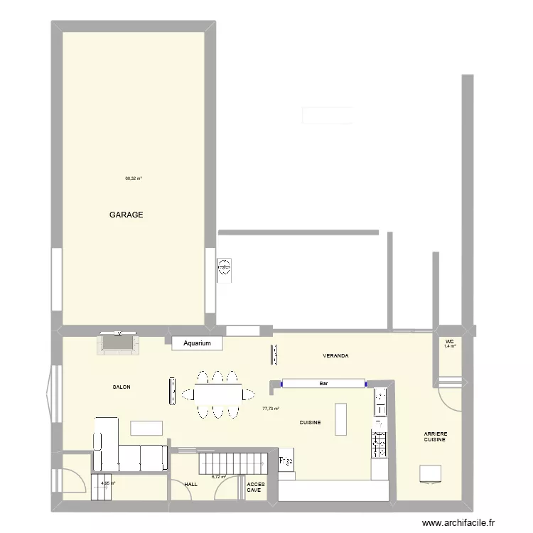 Rdc Projet R. Plan de 5  et 151 m²