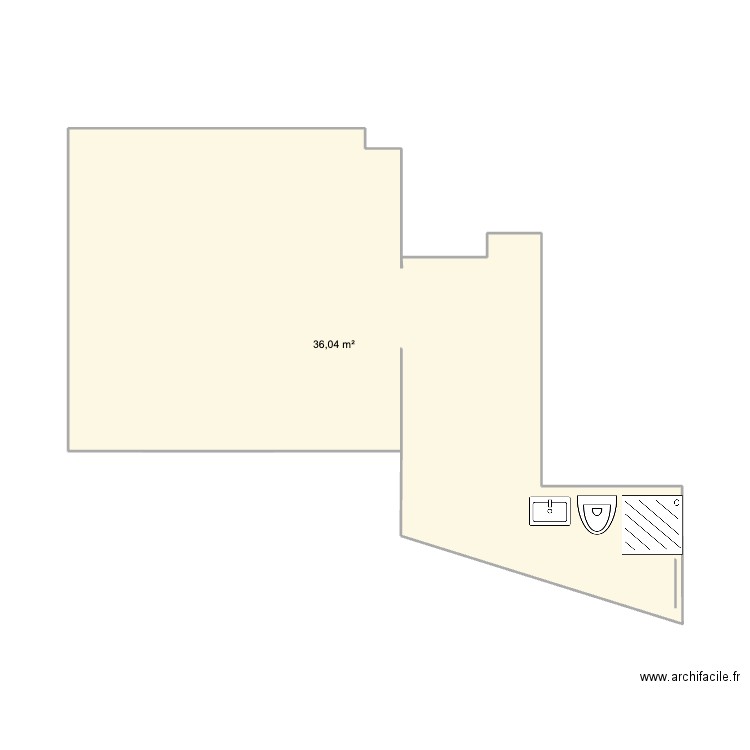 Lager 01. Plan de 1 pièce et 36 m2