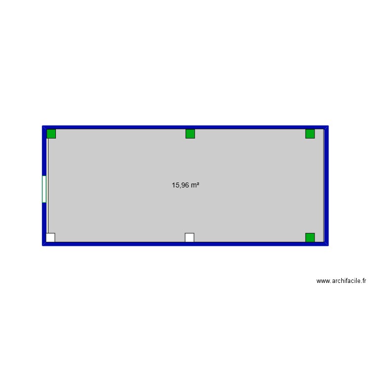 atelier cabanon. Plan de 1 pièce et 16 m2