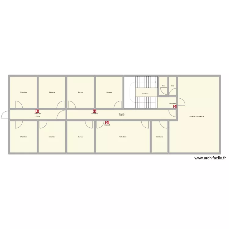 Bâtiment Voie & SEG St Brieuc - Etage. Plan de 15 et 182 m² Bâtiment Voie & SEG St Brieuc - Etage. Plan de 15 et 182 m²