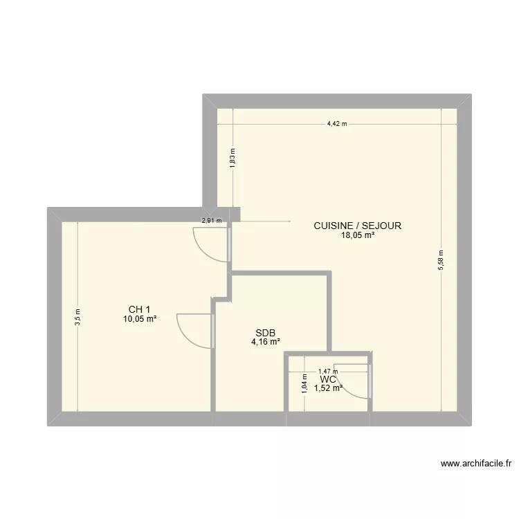 LES ADRETS C02. Plan de 4 et 34 m² LES ADRETS C02. Plan de 4 et 34 m²
