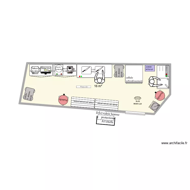 Labo La Mure V2. Plan de 1  et 16 m²