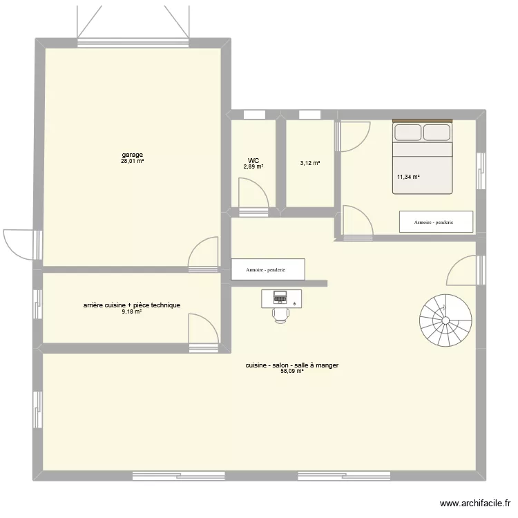 projet avec étage. Plan de 6 et 113 m² projet avec étage. Plan de 6 et 113 m²