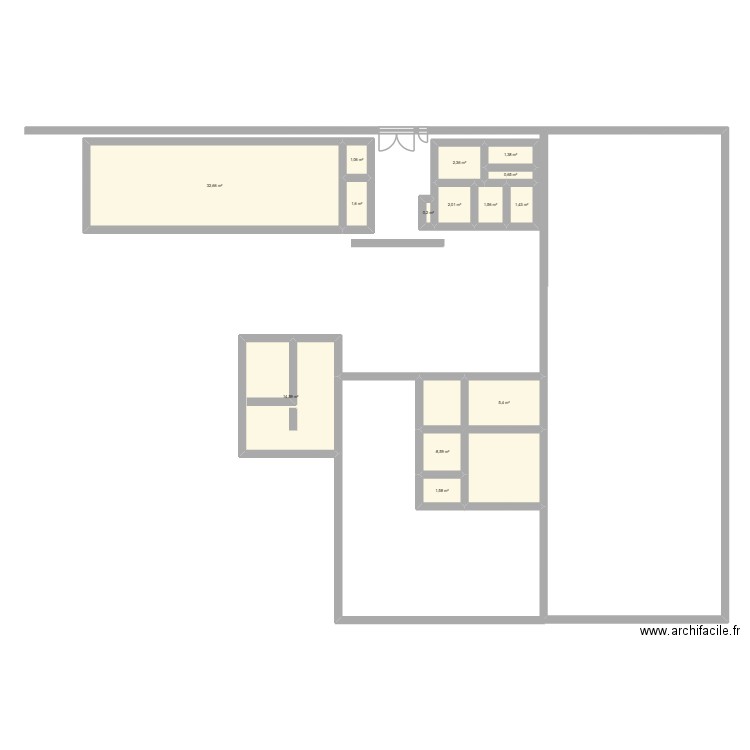 LIMETE WAREHOUSE. Plan de 14 pièces et 69 m2