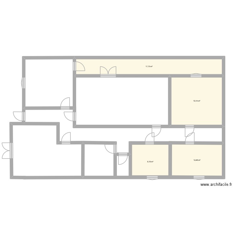 Mouloungui. Plan de 4 pièces et 58 m2