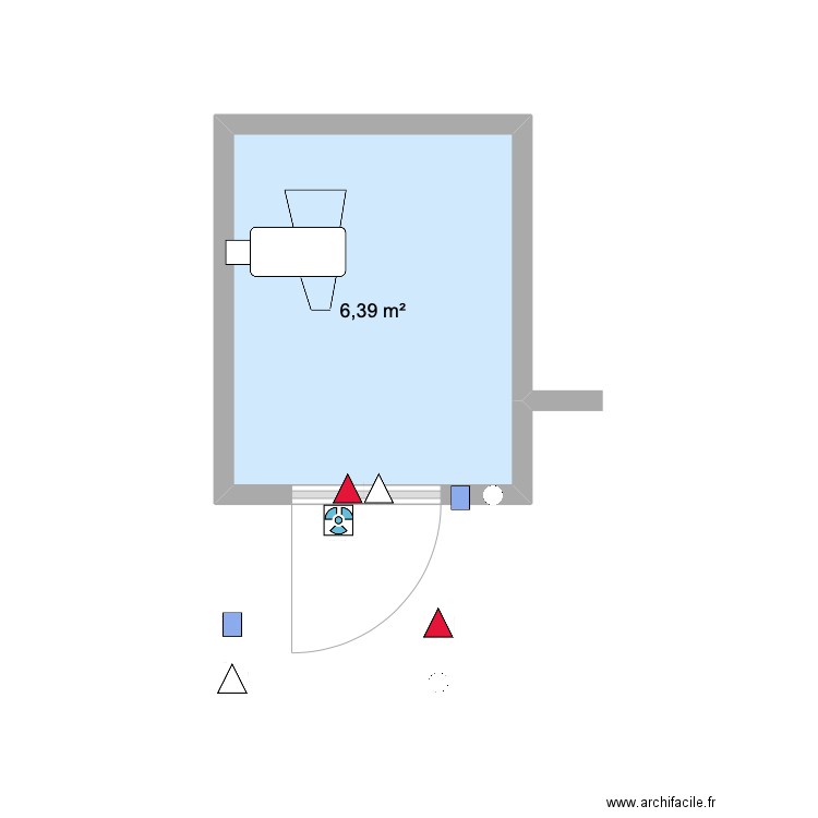 CRUCES PAN. Plan de 1 pièce et 6 m2