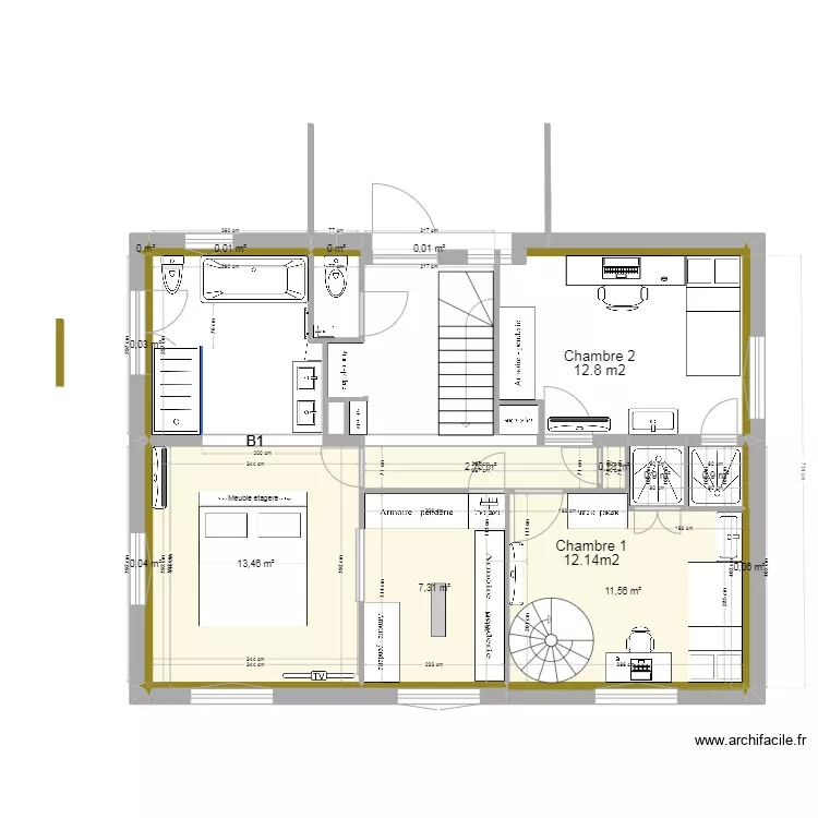 Maison Rouret - R+1 Artur V5. Plan de 