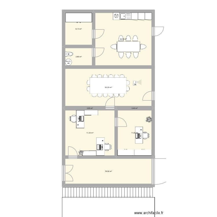 plan bureau. Plan de 9 pièces et 106 m2