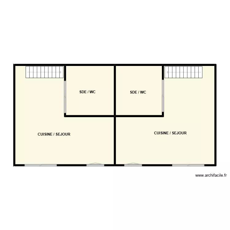 DESBEAUX STUDIOS PISCINE. Plan de 4 Pièces et 93 m² DESBEAUX STUDIOS PISCINE. Plan de 4 Pièces et 93 m²
