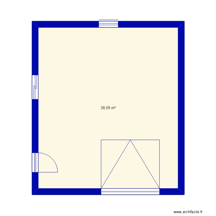 Garage. Plan de 1 pièce et 38 m2