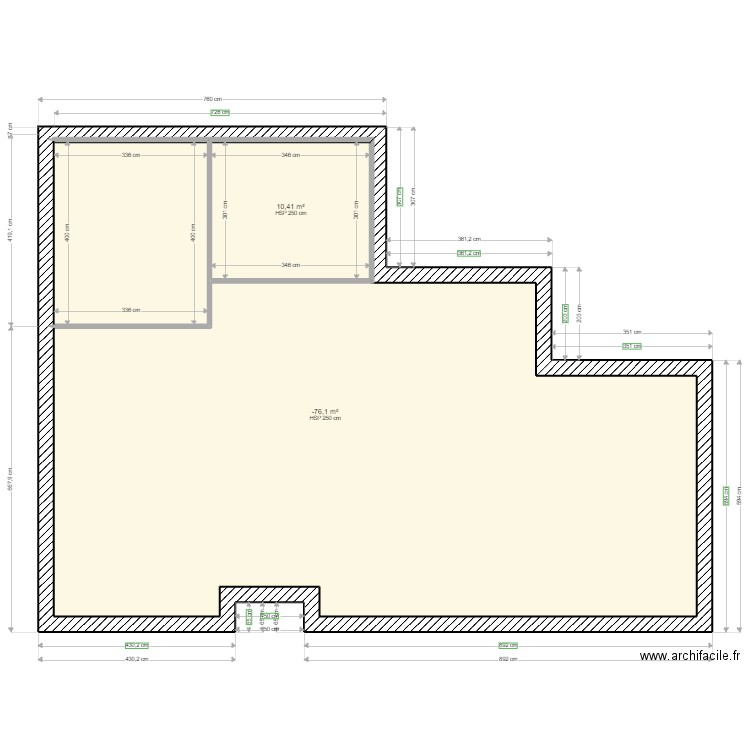 plan  des cloisons bon. Plan de 2 pièces et 24 m2
