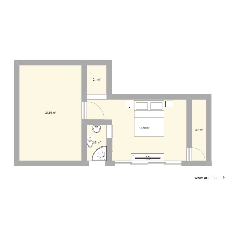 ma chambre. Plan de 0 pièce et 0 m2