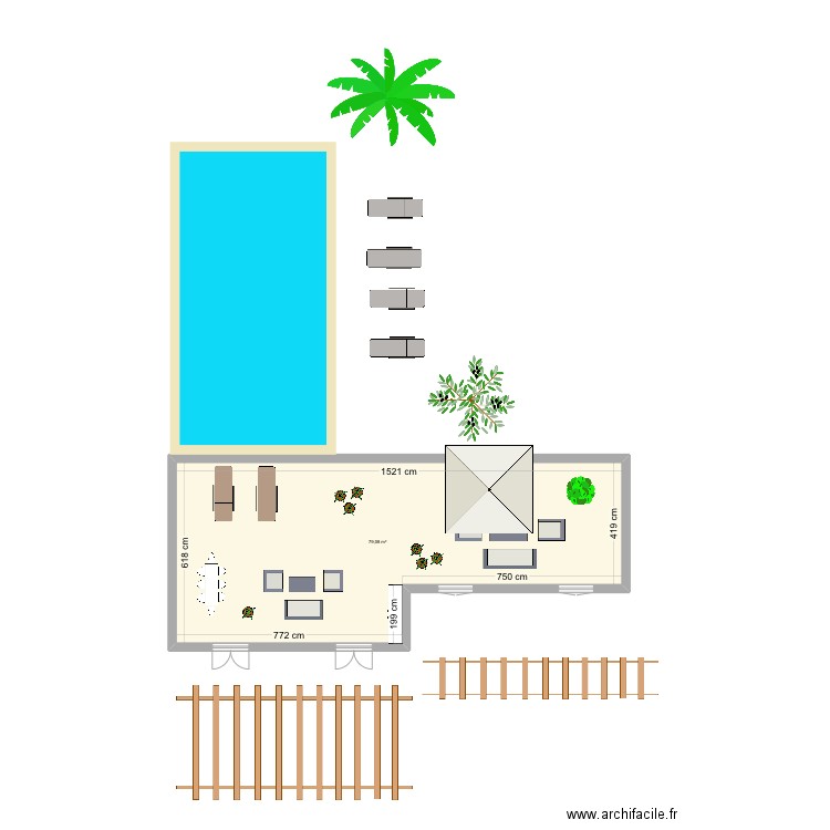 Terrasse extérieure. Plan de 0 pièce et 0 m2
