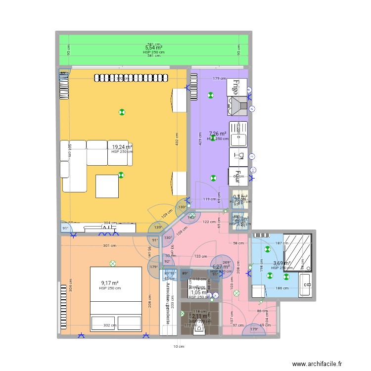 MAISON LUDO1. Plan de 10 pièces et 55 m2