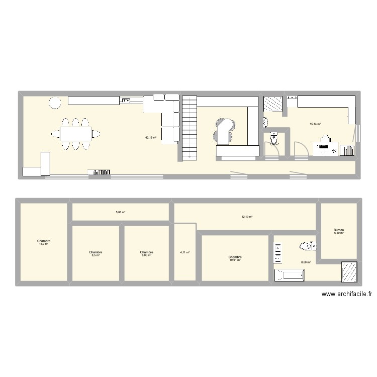 PLAN 2. Plan de 12 pièces et 155 m2