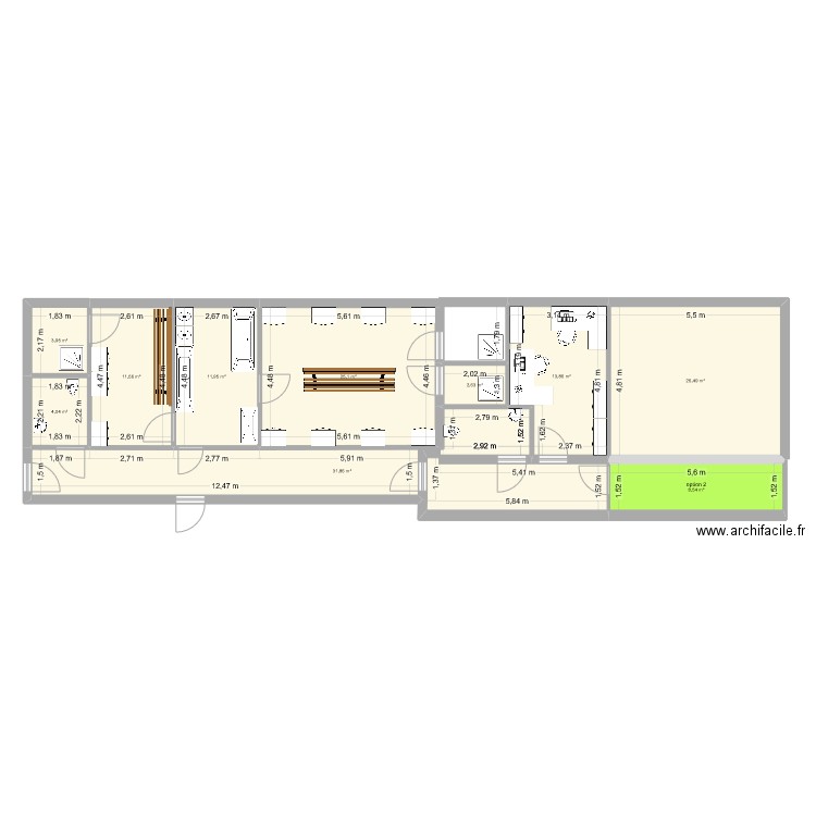plan3. Plan de 10 pièces et 140 m2
