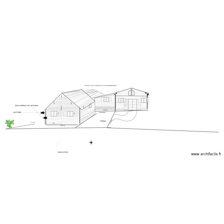 existant chalet. Plan de 0 pièce et 0 m2