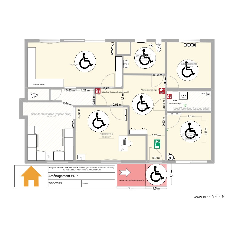 CABINET DR THOMAS  ERP plan à valider. Plan de 8 pièces et 100 m2
