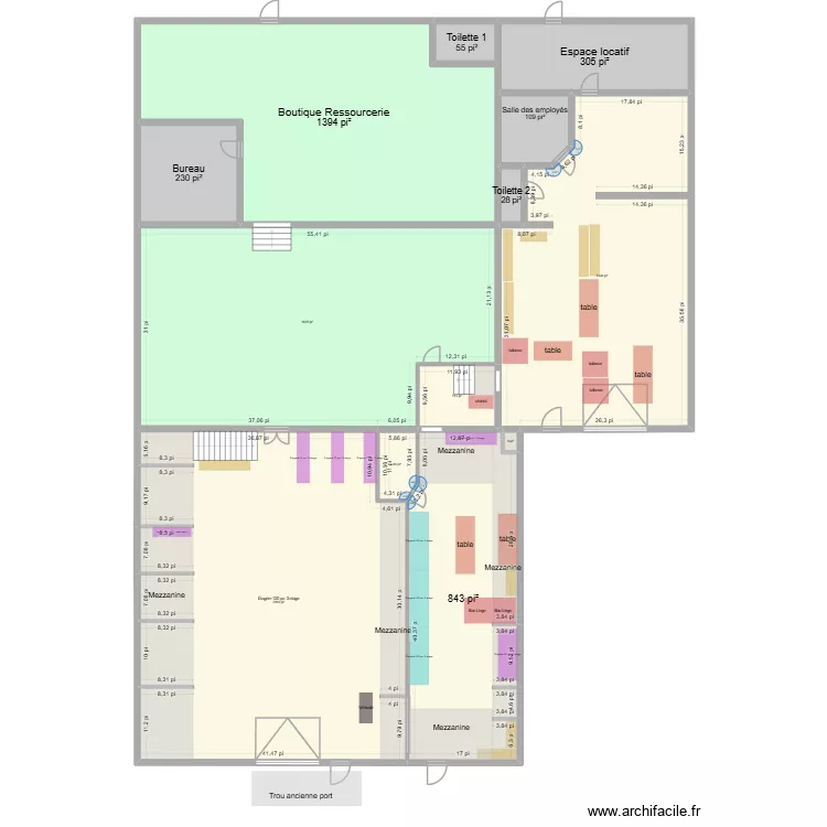 R&eacute;-Ut&icirc;les_D&eacute;pot travaux. Plan de 13 pièces et 756 m²