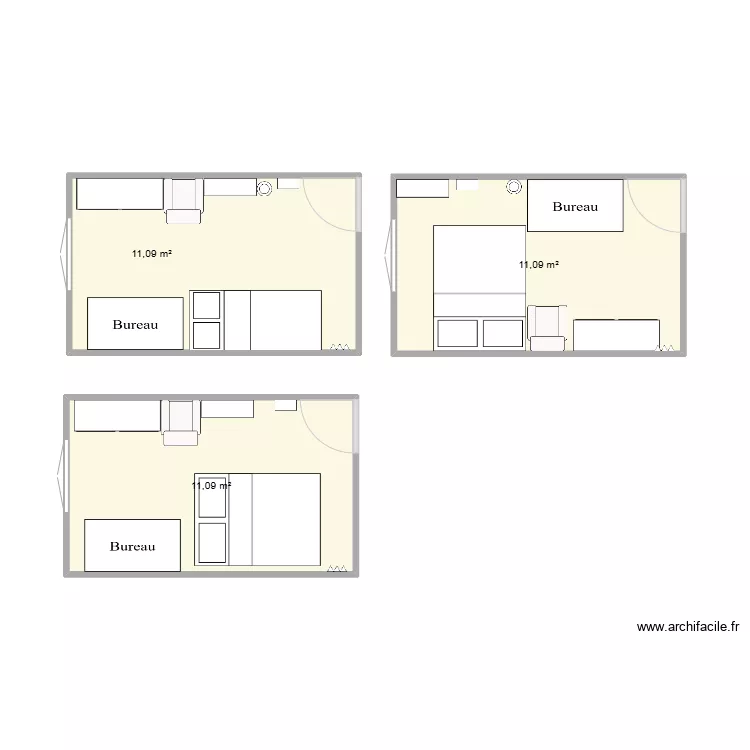 chambre lit simple. Plan de chambre lit simple. Plan de