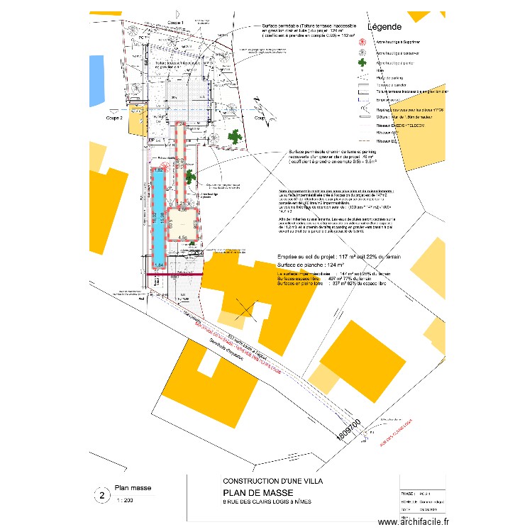 retention. Plan de 3 pièces et 69 m2