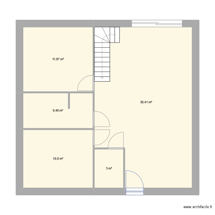 Moisenay 1. Plan de 5 pièces et 71 m2