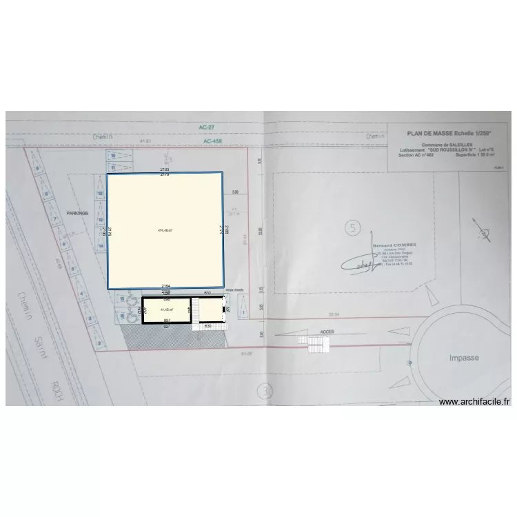 PLAN AVEC ESCALIER AVEC RAMPE AU DESSUS DU CARPORT. Plan de PLAN AVEC ESCALIER AVEC RAMPE AU DESSUS DU CARPORT. Plan de
