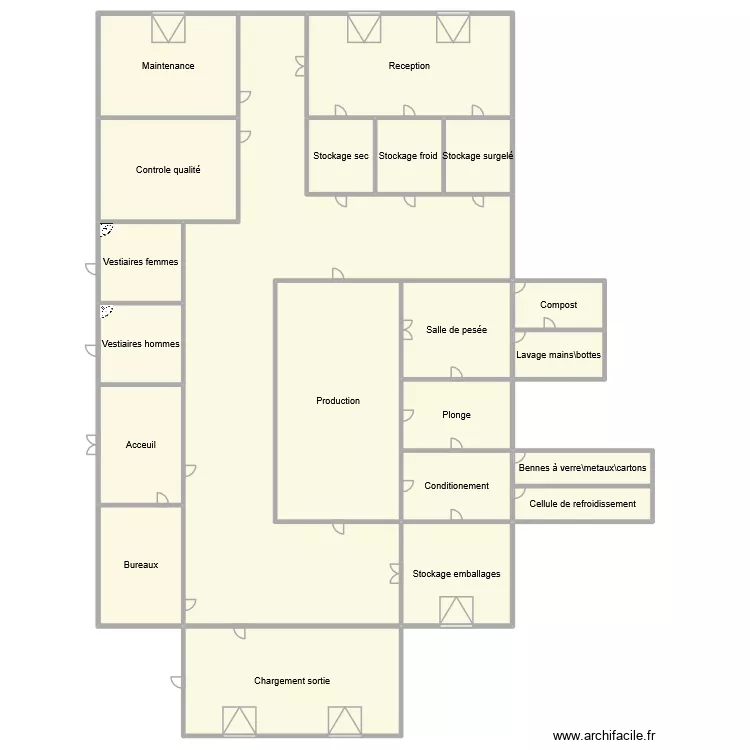plan entreprise nao. Plan de 21 pièces et 1504 m²