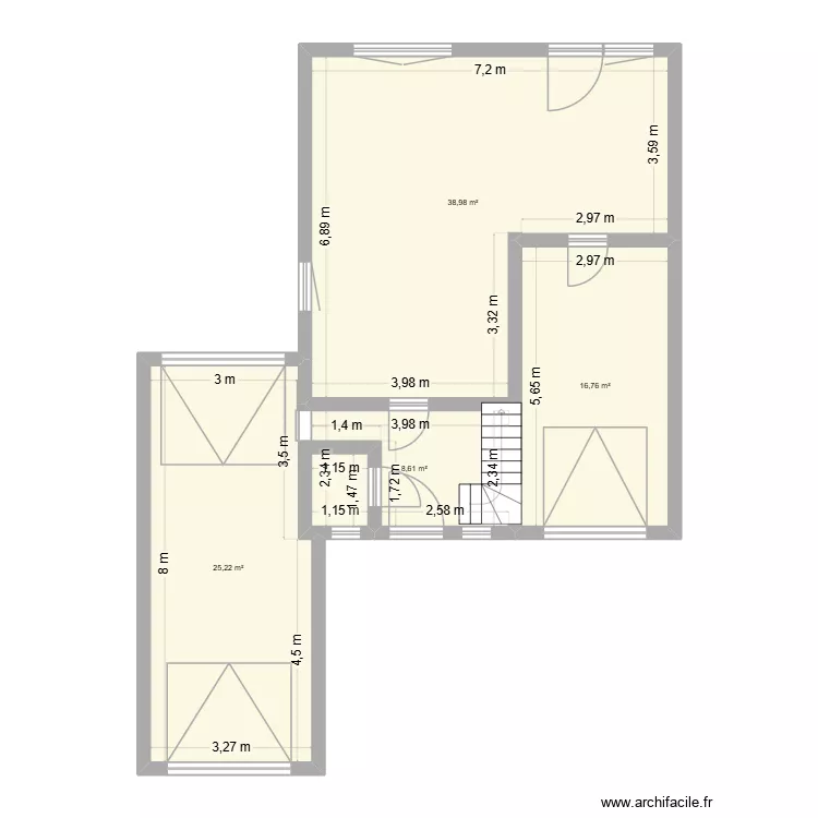 Extention Garage. Plan de 4  et 90 m²