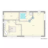 plan sans meuble rdc maison Sillans salon ch1+ch2 indice c +spa