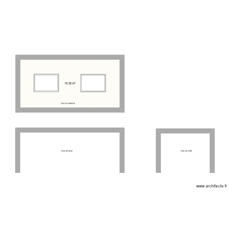 pergola. Plan de 1 pièce et 15 m2