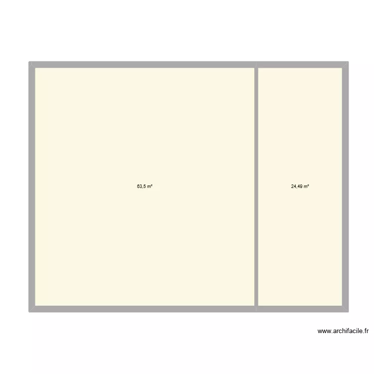 Jaudrais V2. Plan de 2  et 88 m²